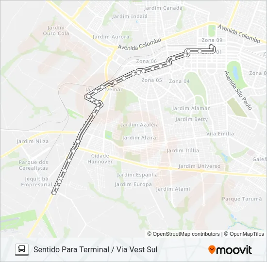 512 COCAMAR Bus Line Map