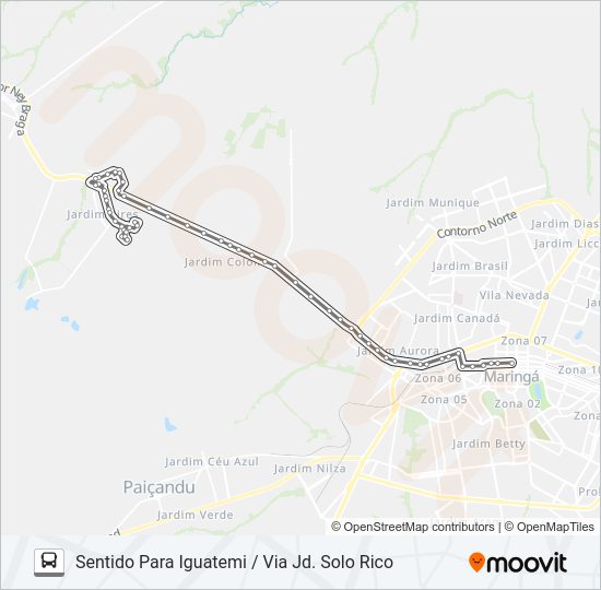 Mapa da linha 201 IGUATEMI de ônibus