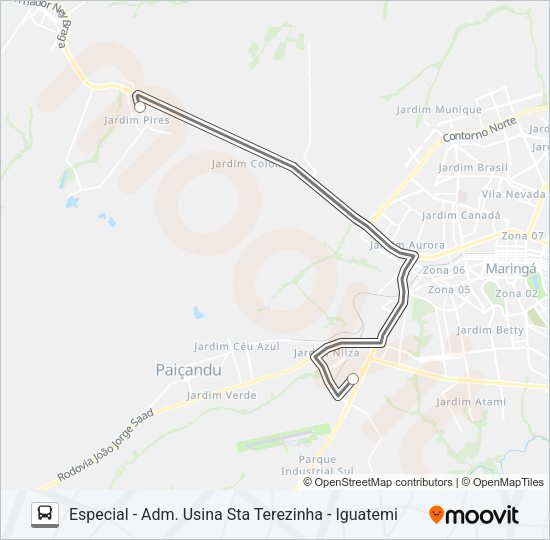 Mapa da linha 201 IGUATEMI de ônibus