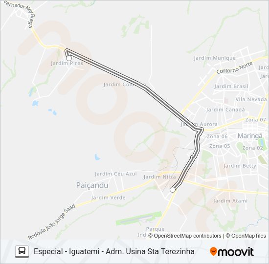 Mapa da linha 201 IGUATEMI de ônibus
