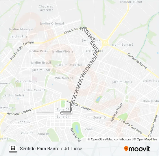 204 JD. LICCE Bus Line Map