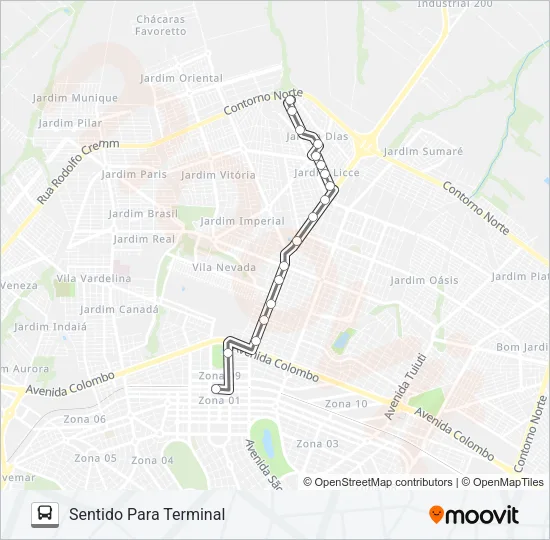 204 JD. LICCE Bus Line Map