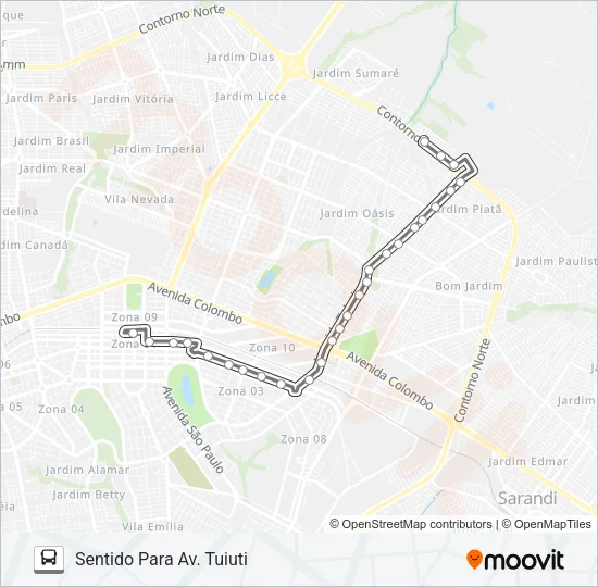 021 AV. TUIUTI Bus Line Map