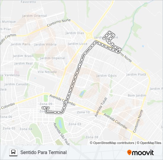 Mapa da linha 175 JD. SUMARÉ de ônibus