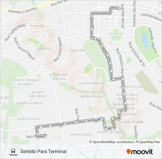 219 JD. IGUAÇU Bus Line Map