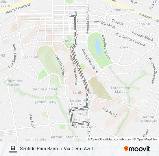 427 CERRO AZUL Bus Line Map