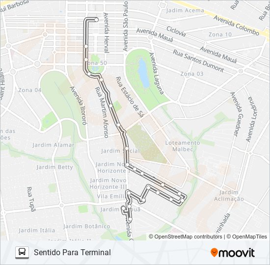 Mapa de 427 CERRO AZUL de autobús