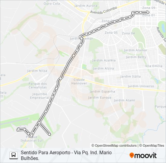 Mapa da linha 528A AEROPORTO de ônibus
