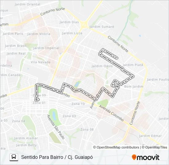 233 CJ. GUAIAPÓ Bus Line Map