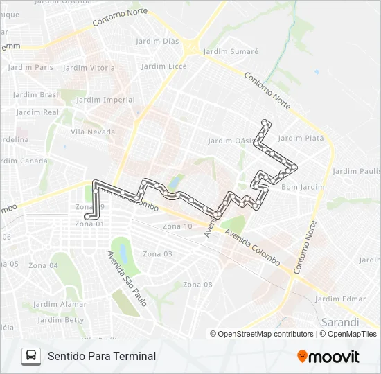 233 CJ. GUAIAPÓ Bus Line Map