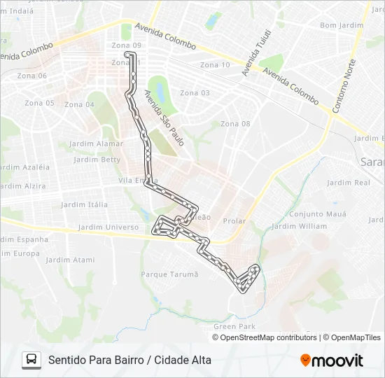 415 CIDADE ALTA Bus Line Map
