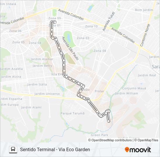 Mapa da linha 415 CIDADE ALTA de ônibus