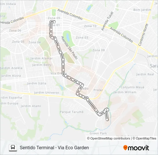 415 CIDADE ALTA Bus Line Map