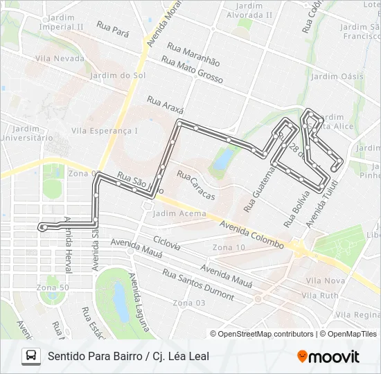 162 CJ. LÉA LEAL Bus Line Map