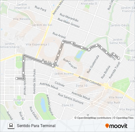 Mapa de 162 CJ. LÉA LEAL de autobús