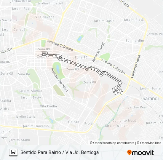 323 JD. BERTIOGA Bus Line Map