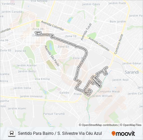 Mapa de 323 JD. BERTIOGA de autobús