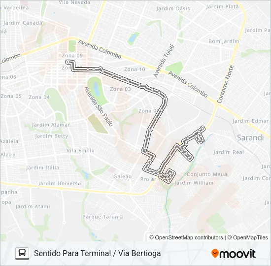 323 JD. BERTIOGA Bus Line Map