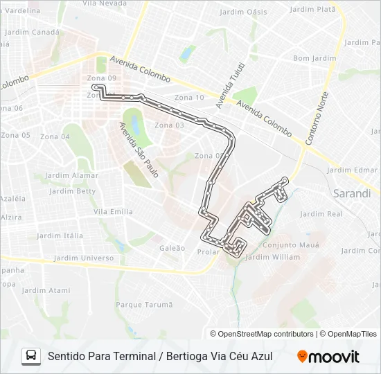 323 JD. BERTIOGA Bus Line Map