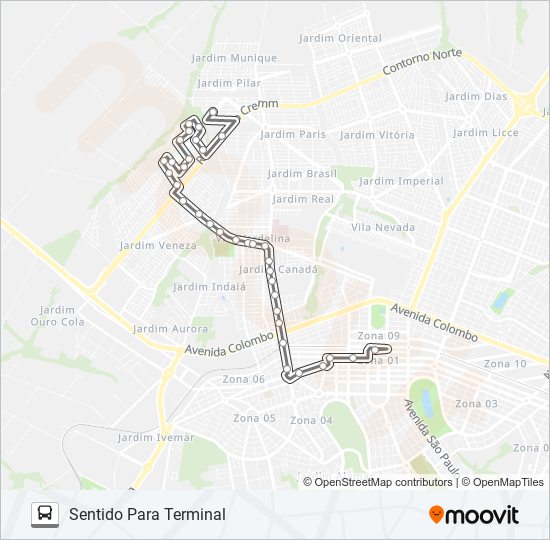 735 JD. REBOUÇAS bus Line Map