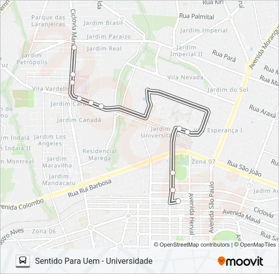 UEM UNIVERSIDADE Bus Line Map