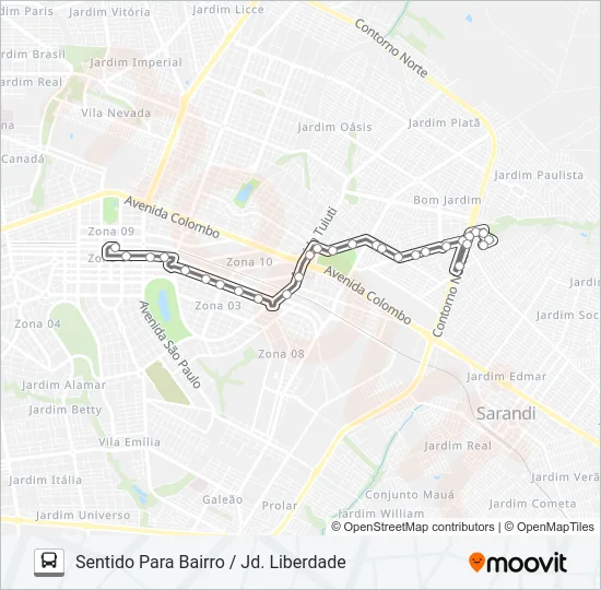 243 JD. LIBERDADE Bus Line Map
