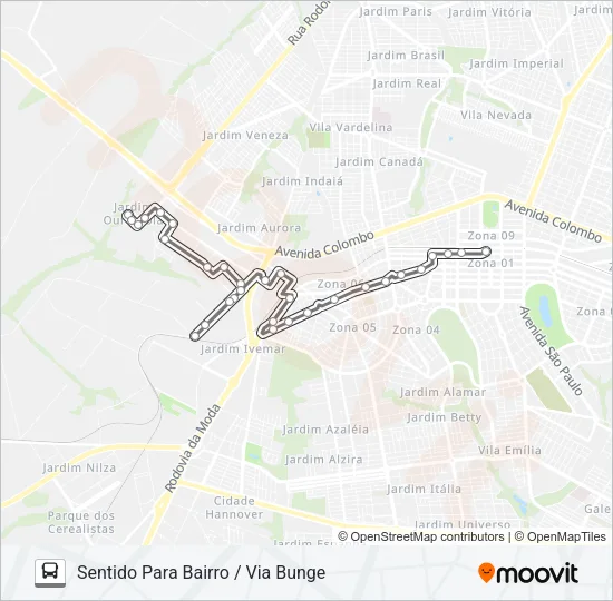 461 JD. OURO COLA Bus Line Map