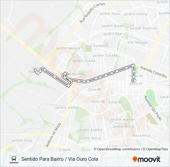 461 JD. OURO COLA Bus Line Map