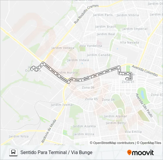 461 JD. OURO COLA Bus Line Map