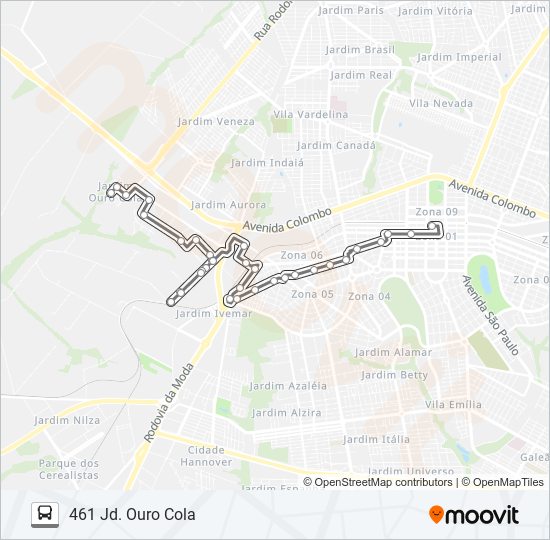 461 JD. OURO COLA bus Line Map