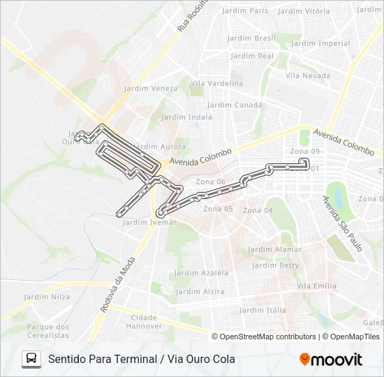 461 JD. OURO COLA Bus Line Map
