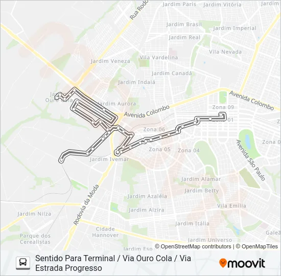 461 JD. OURO COLA Bus Line Map