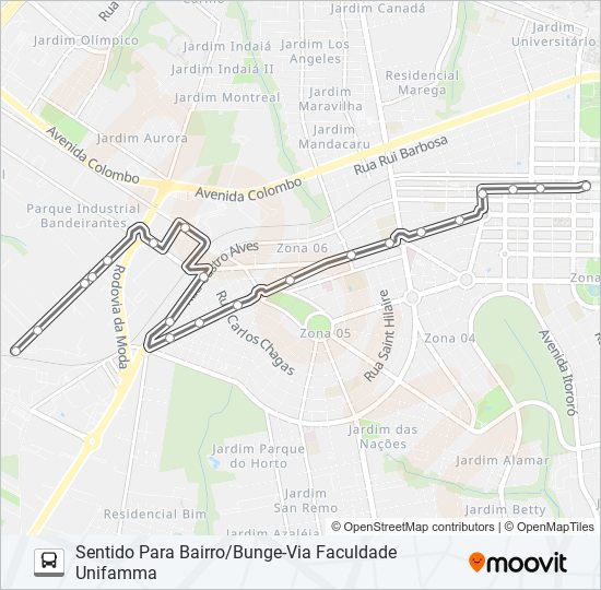 Mapa da linha 461 JD. OURO COLA de ônibus