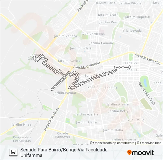 461 JD. OURO COLA Bus Line Map