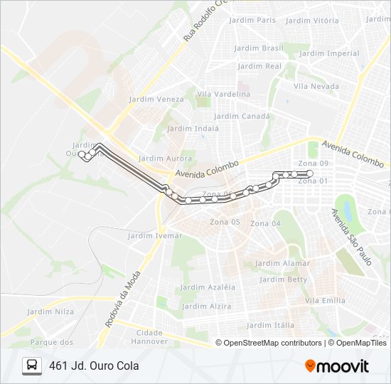 461 JD. OURO COLA bus Line Map