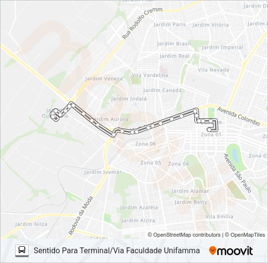 461 JD. OURO COLA Bus Line Map