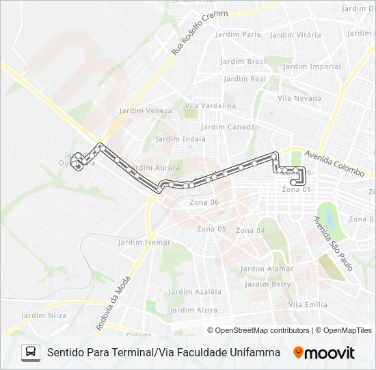 461 JD. OURO COLA Bus Line Map
