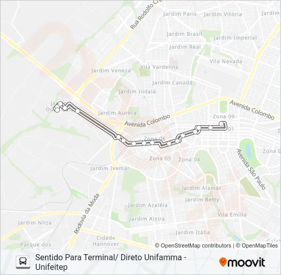 461 JD. OURO COLA Bus Line Map