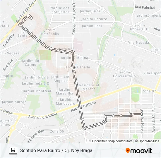 722 CJ. NEY BRAGA Bus Line Map