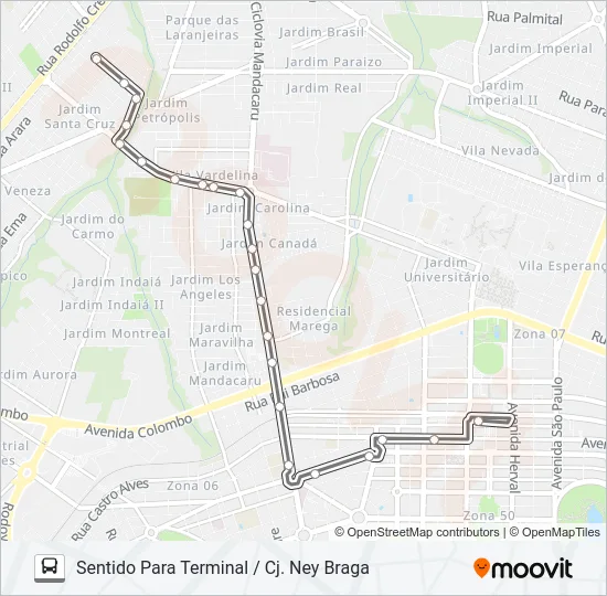 722 CJ. NEY BRAGA Bus Line Map