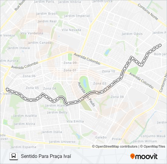 Mapa de 008 INTERBAIRROS 1 de autobús