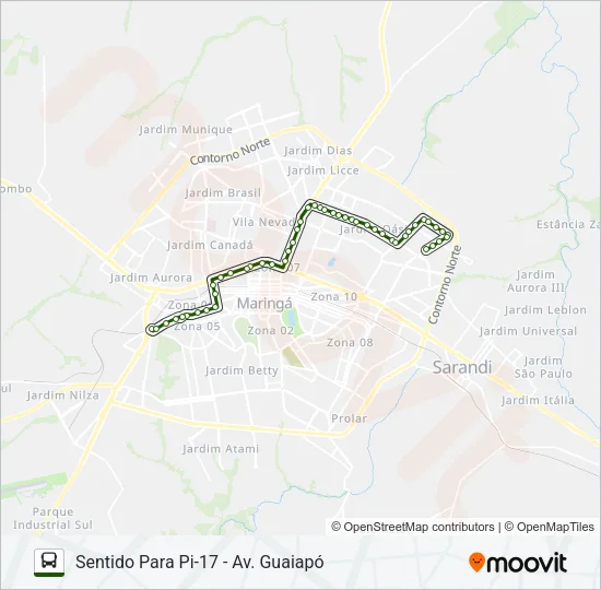 008 INTERBAIRROS 1 Bus Line Map