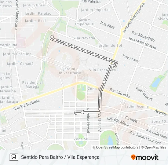 011 VILA ESPERANÇA Bus Line Map
