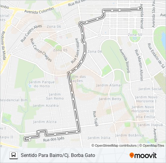 Mapa de 466 CJ. BORBA GATO de autobús