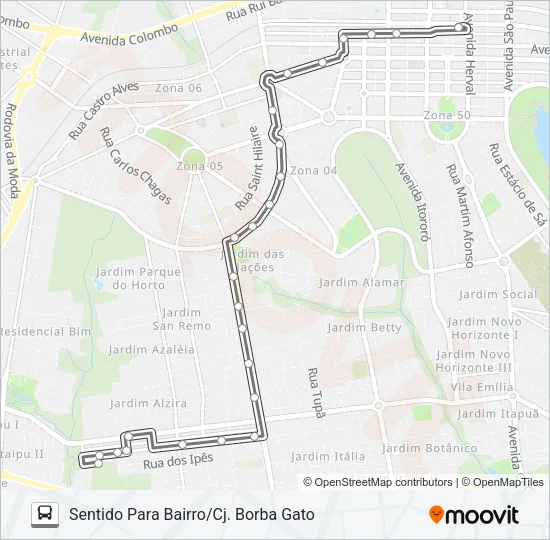 466 CJ. BORBA GATO Bus Line Map