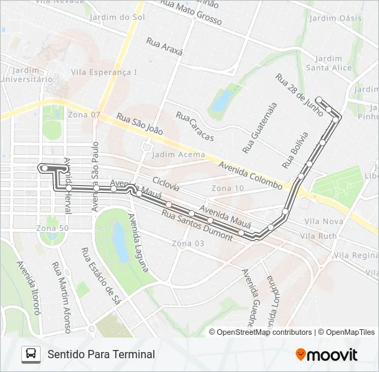 020 AV. SÃO DOMINGOS Bus Line Map
