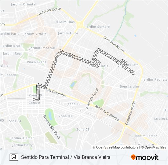 Mapa da linha 152 CJ. JOÃO PAULINO de ônibus