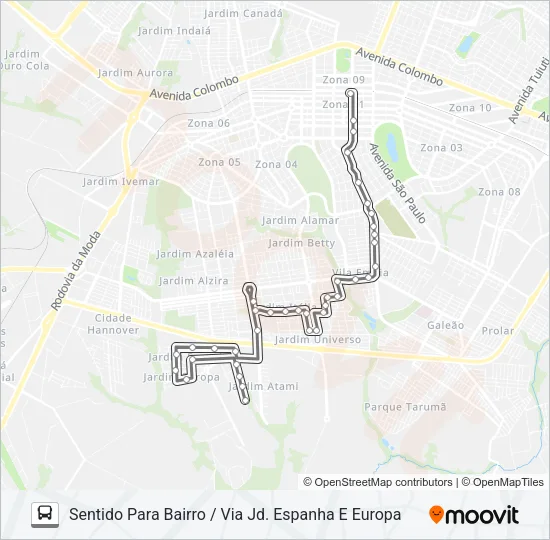 220 JD. SÃO CLEMENTE Bus Line Map