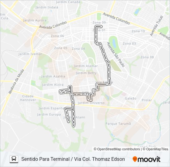 Mapa da linha 220 JD. SÃO CLEMENTE de ônibus