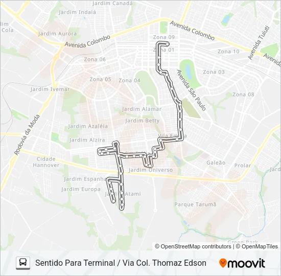 220 JD. SÃO CLEMENTE Bus Line Map